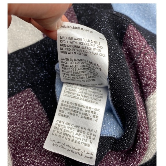 INC Multi Striped Pencil Skirt Lurex-Trim Glitter Plus Sz 3X - Picture 7 of 8